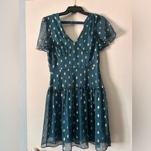 Teal and Gold Dress from Francesca’s size XS